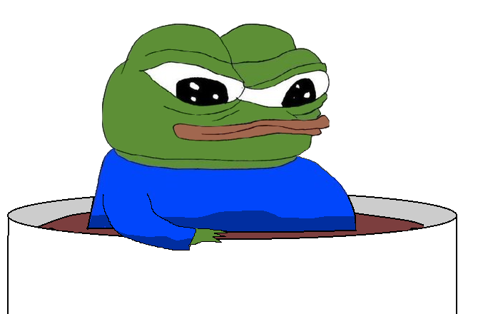 Pepe sitting in coffee mug — Pepe meme