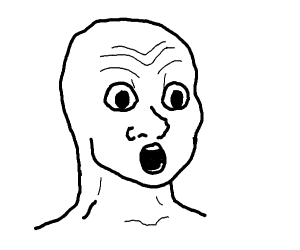 Suprised face cartoon guy — Reaction meme