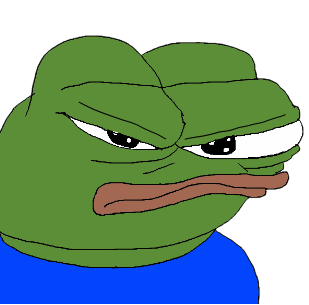 Pepe angry face eyebrows looking straight — Pepe meme