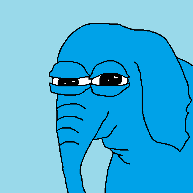 Blue elephant smug face — Reaction meme