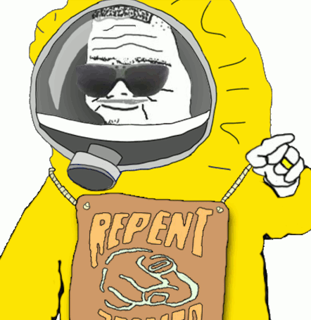 Boomer hazmat suit repent zoomer — Boomer meme