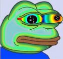 Pepe neon acid trip colors — Pepe meme