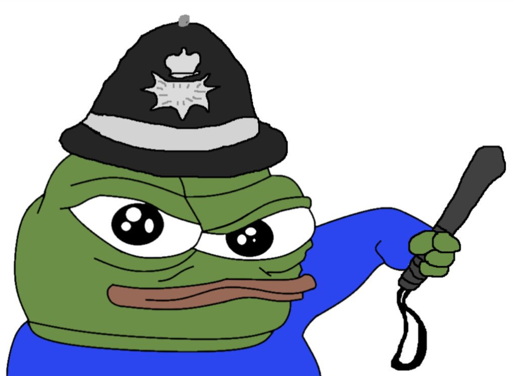 Pepe constable with baton — Pepe meme