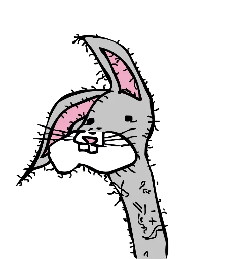 Sketch rabbit Dolan sticker — Sticker Packs meme