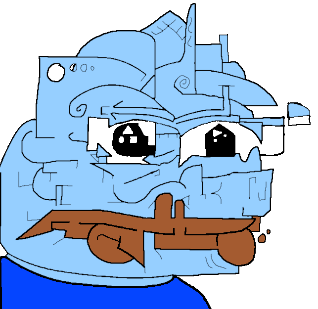 Pepe blue modern art face — Pepe meme