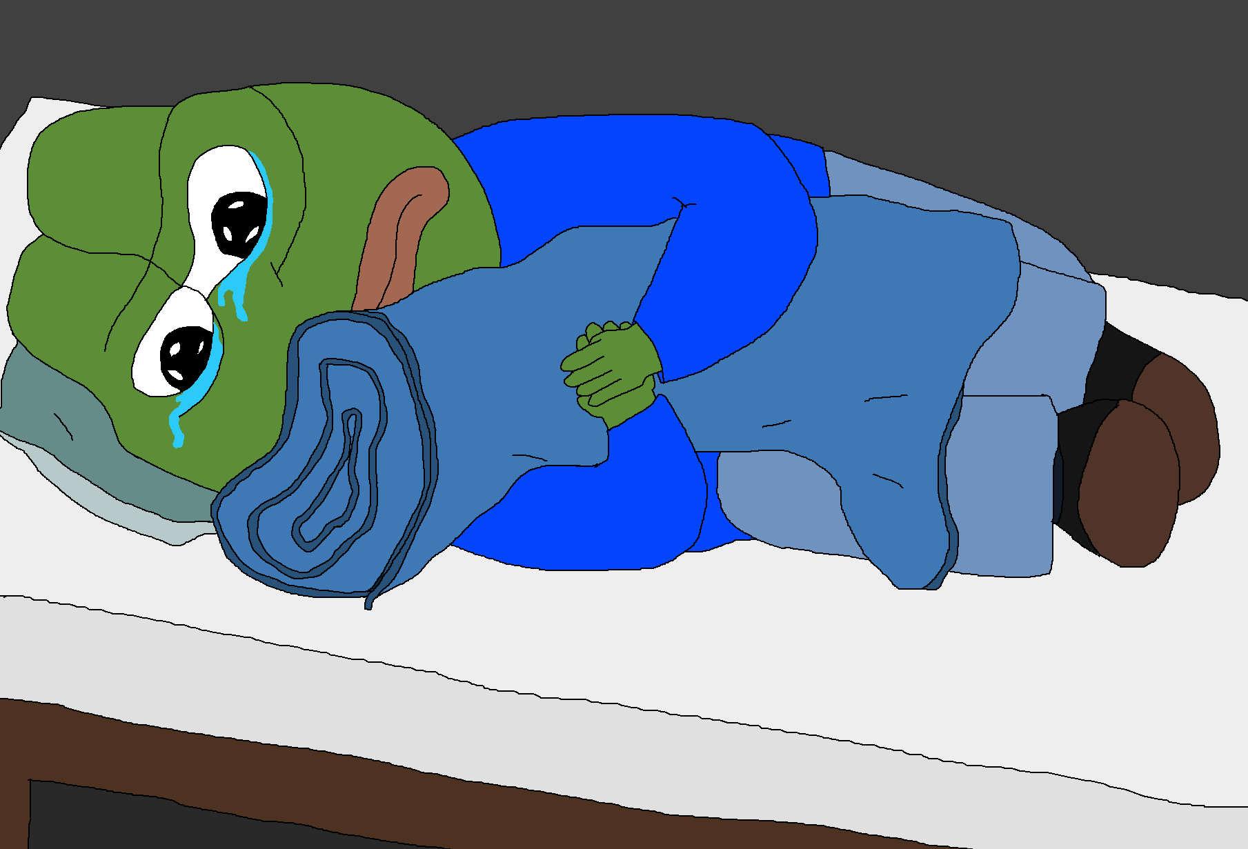 Pepe fetal hugging blanket — Pepe meme