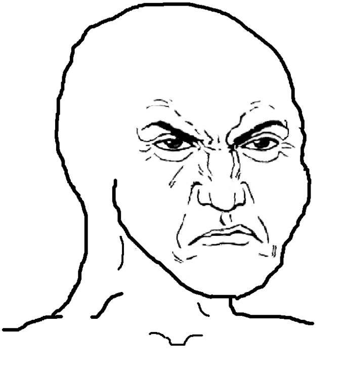 Wojak scrunched angry face — Wojak meme