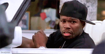 50 cent drives away with suprised patrick spongebob — Reaction meme