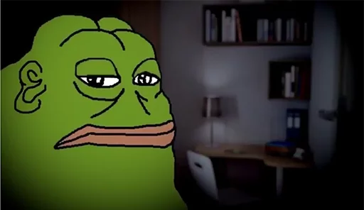 Wrinkled dark room Groyper sticker — Sticker Packs meme