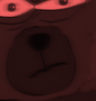 Bobo red eyes face closeup — Bobo meme
