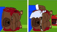 Bobo faking death wiping off blood — Bobo meme