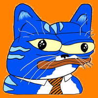 Toshi cat confused wearing tie — $TOSHI meme
