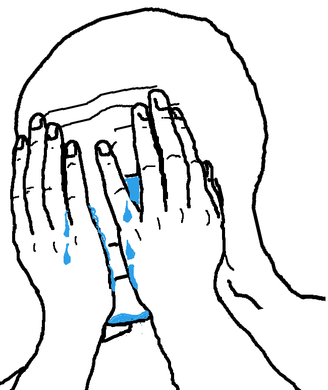 Wojak covering face crying — Wojak meme