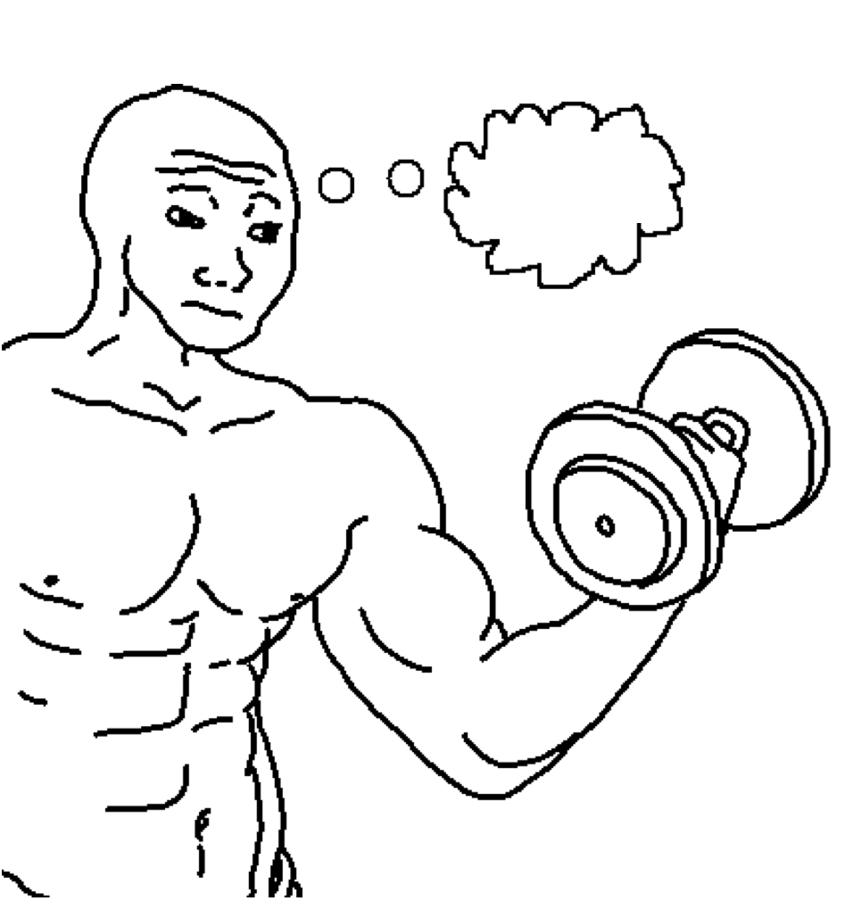 Wojak curling thinking meme template — Templates meme