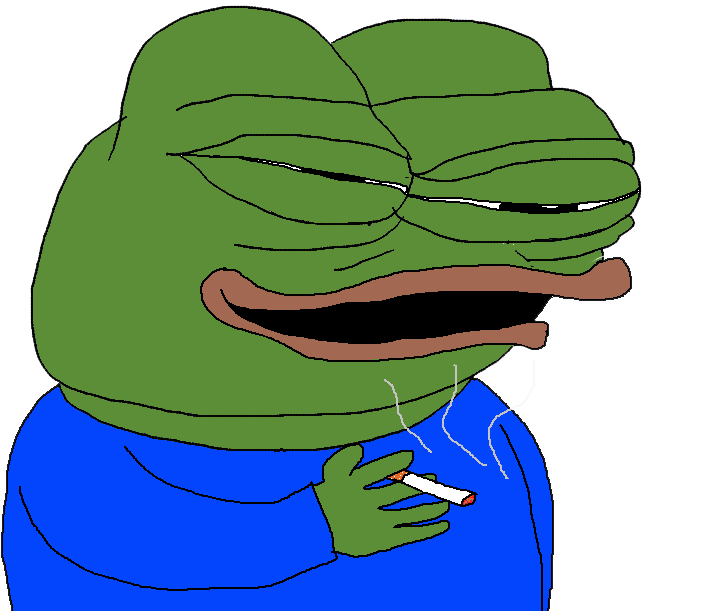 Pepe smoking laughing — Pepe meme