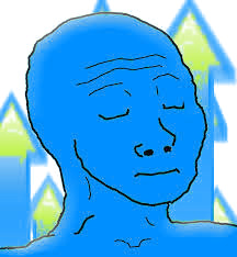Blue wojak up arrows — Wojak meme
