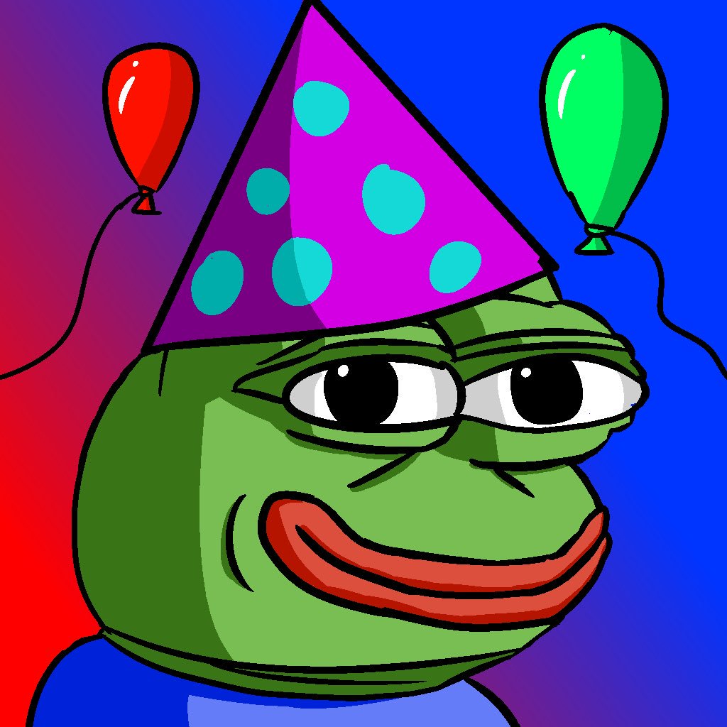 Pepe party hat balloons — Pepe meme