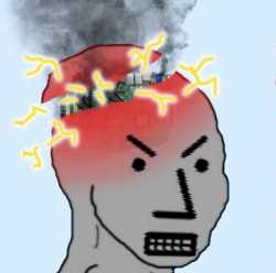 Wojak npc angry brain short circuit — Wojak meme