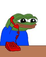 Pepe answering red phone — Pepe meme