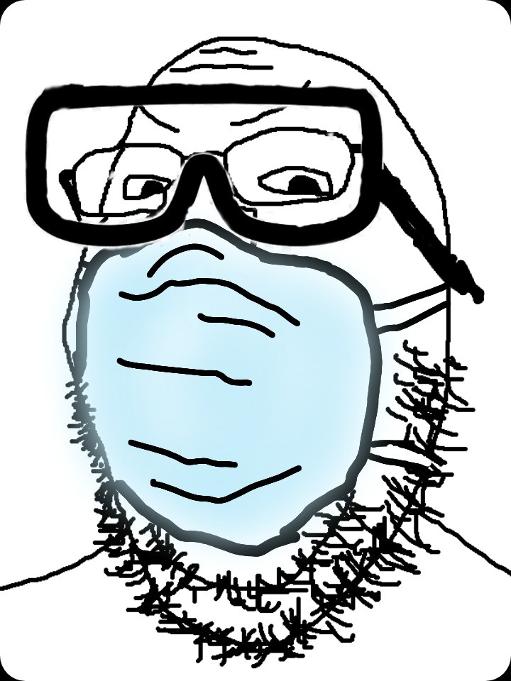 Wojak soy boy full corona ppe — Wojak meme