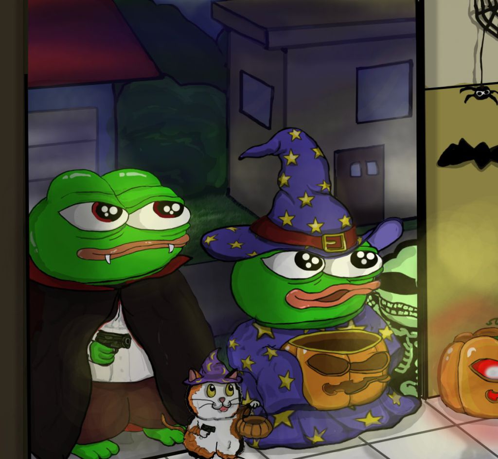 Pepe kids trick or treating — Pepe meme
