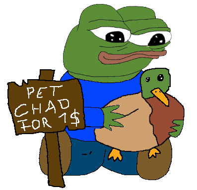 Pepe pet duck for dollar — Pepe meme