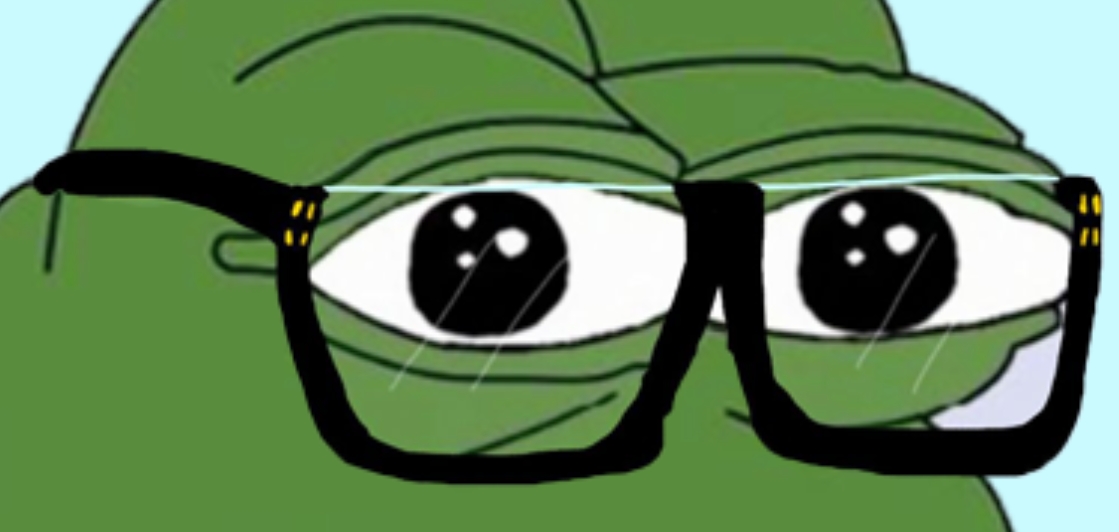 Pepe only eyes and glasses — Pepe meme