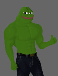 Pepe buff bod in jeans — Pepe meme