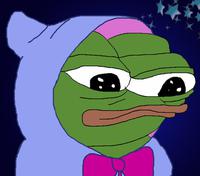 Pepe pink smock starry night — Pepe meme