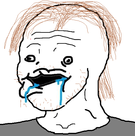 Brainlet wojak drooling — Brainlet meme