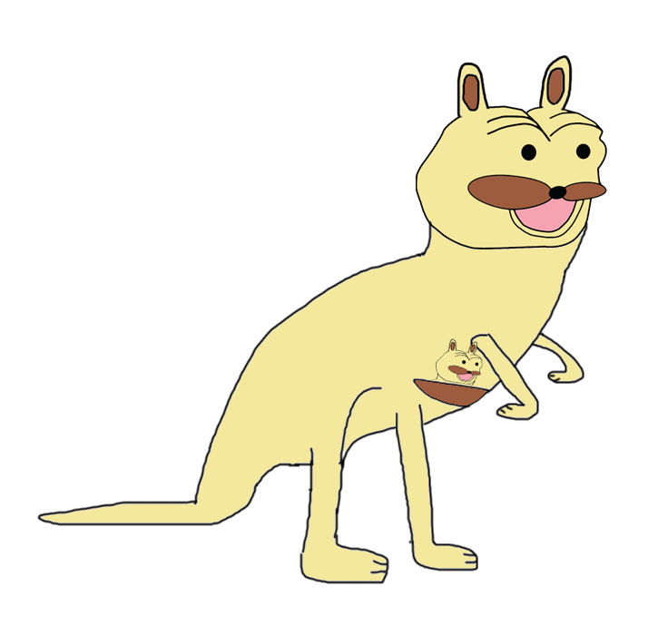 Spurdo kangaroo with baby roo — Reaction meme