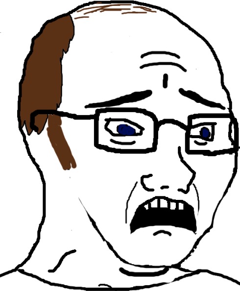Wojak soy boy horrified — Wojak meme