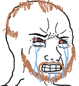 Wojak red beard hair crying — Wojak meme