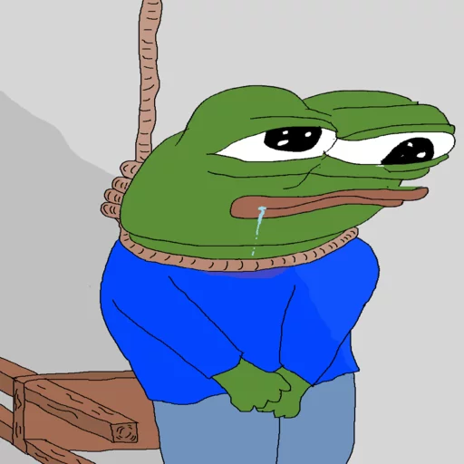Pepe with noose Frog Friends sticker — Sticker Packs meme