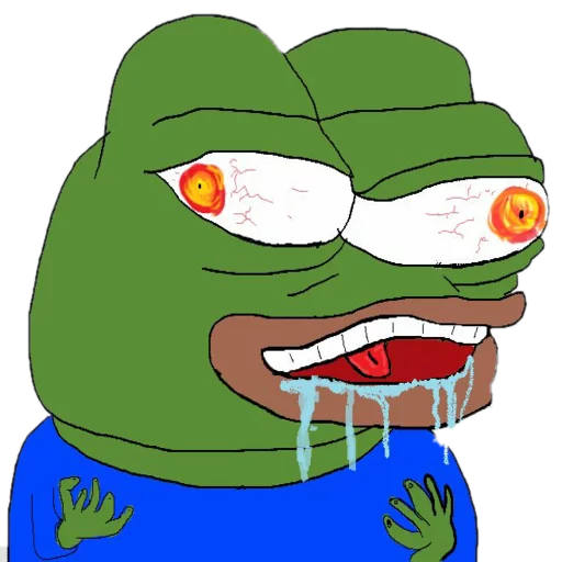Crazy eyes drooling Frog Friends sticker — Sticker Packs meme