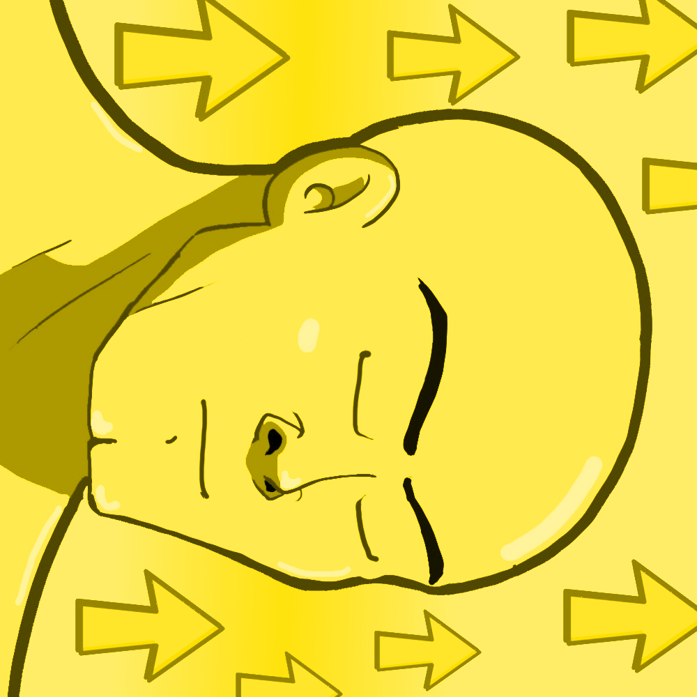 Yellow nujak sideways — Wojak meme