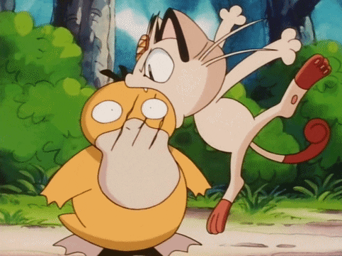 Psyduck Bitten by Meowth — Reaction meme