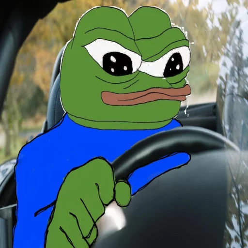 Driving a car Frog Friends sticker — Sticker Packs meme
