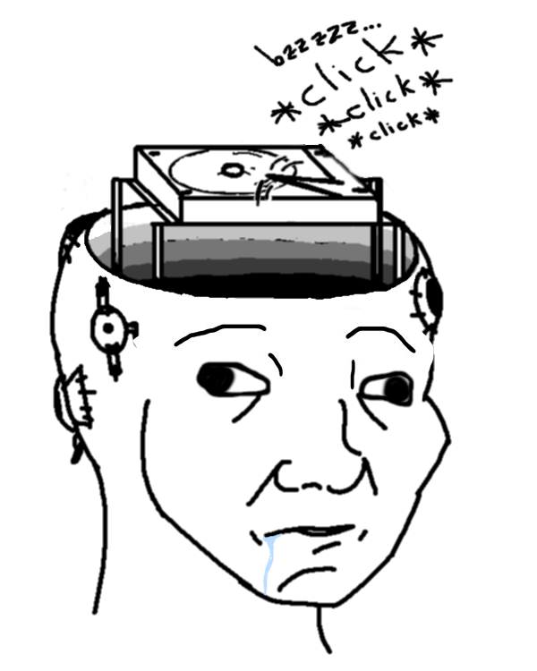 Brainlet hard drive failure — Brainlet meme