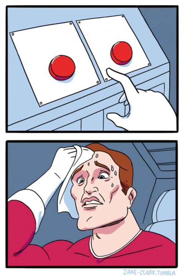 Press button hard choice meme template — Templates meme