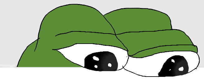 Pepe eyes peaking over image border — Pepe meme