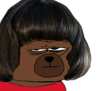 Bobo wearing wig — Bobo meme