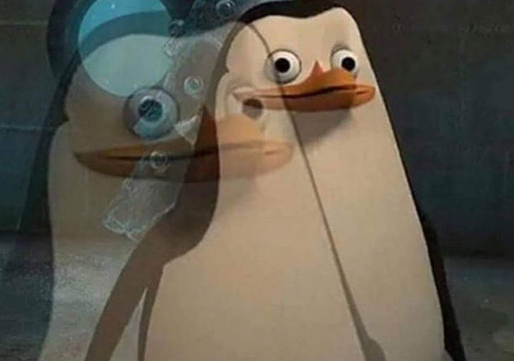 Penguin has ptsd — Reaction meme