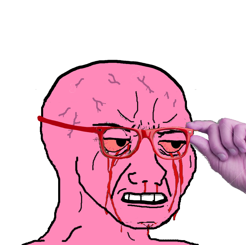 Pink wojak glasses — Wojak meme