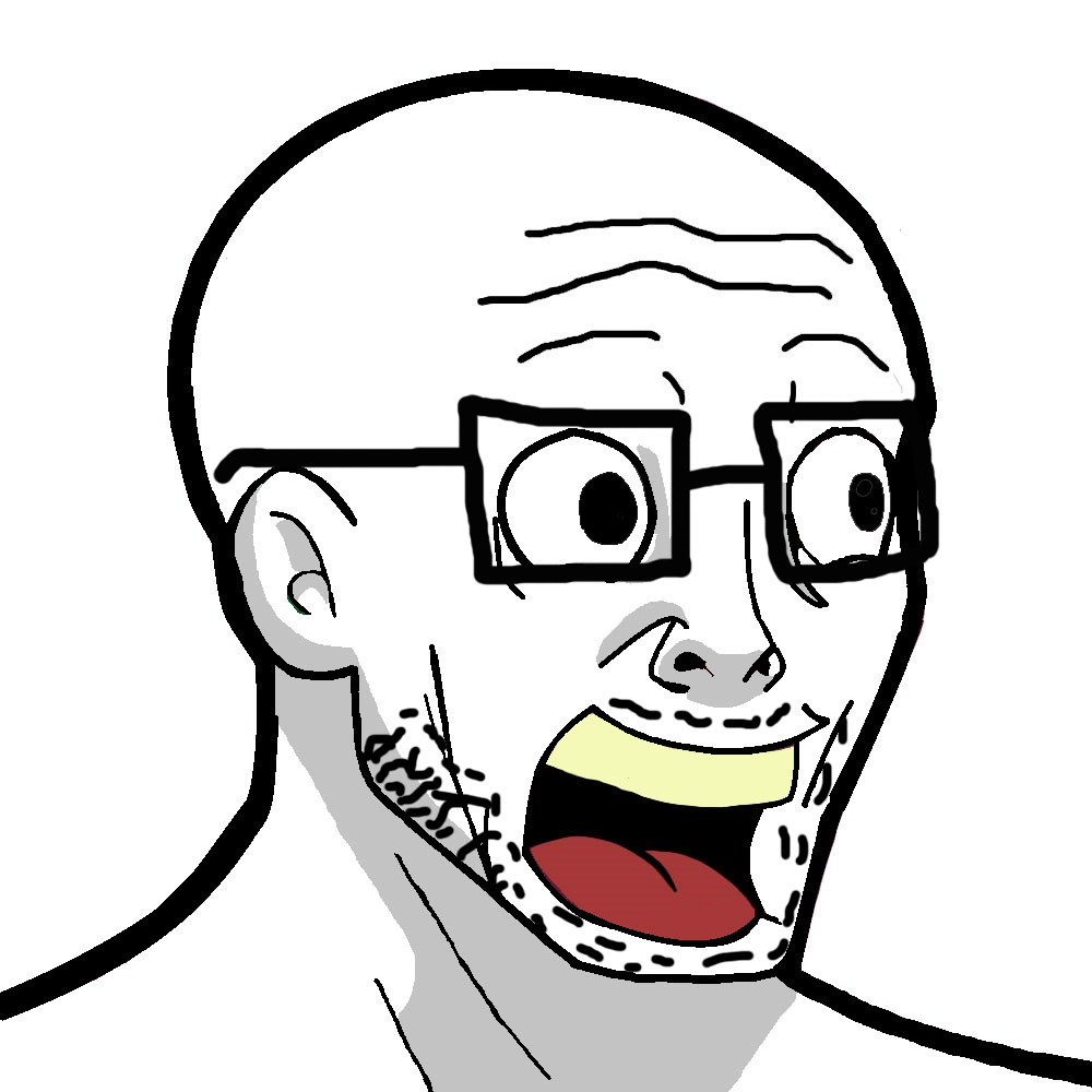 Nujak soy boy face glasses — Wojak meme