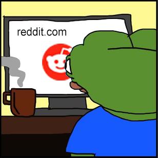 Pepe reading reddit — Pepe meme