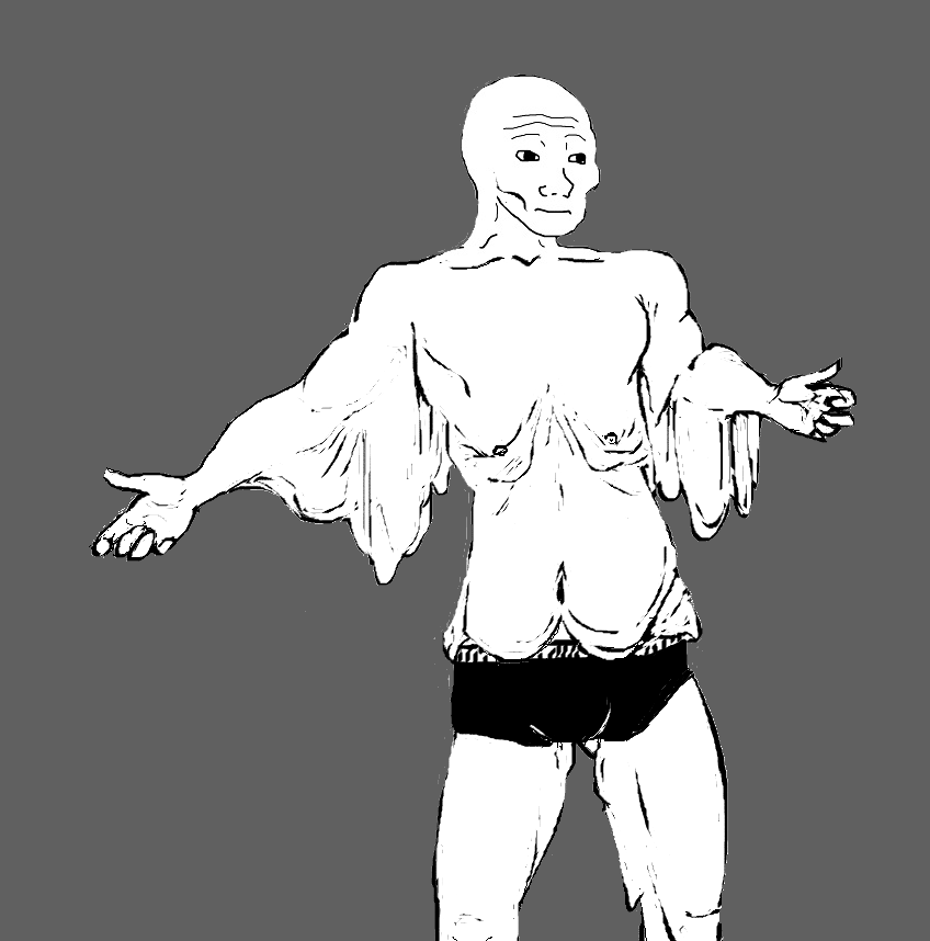 Wojak lost weight loose skin — Wojak meme