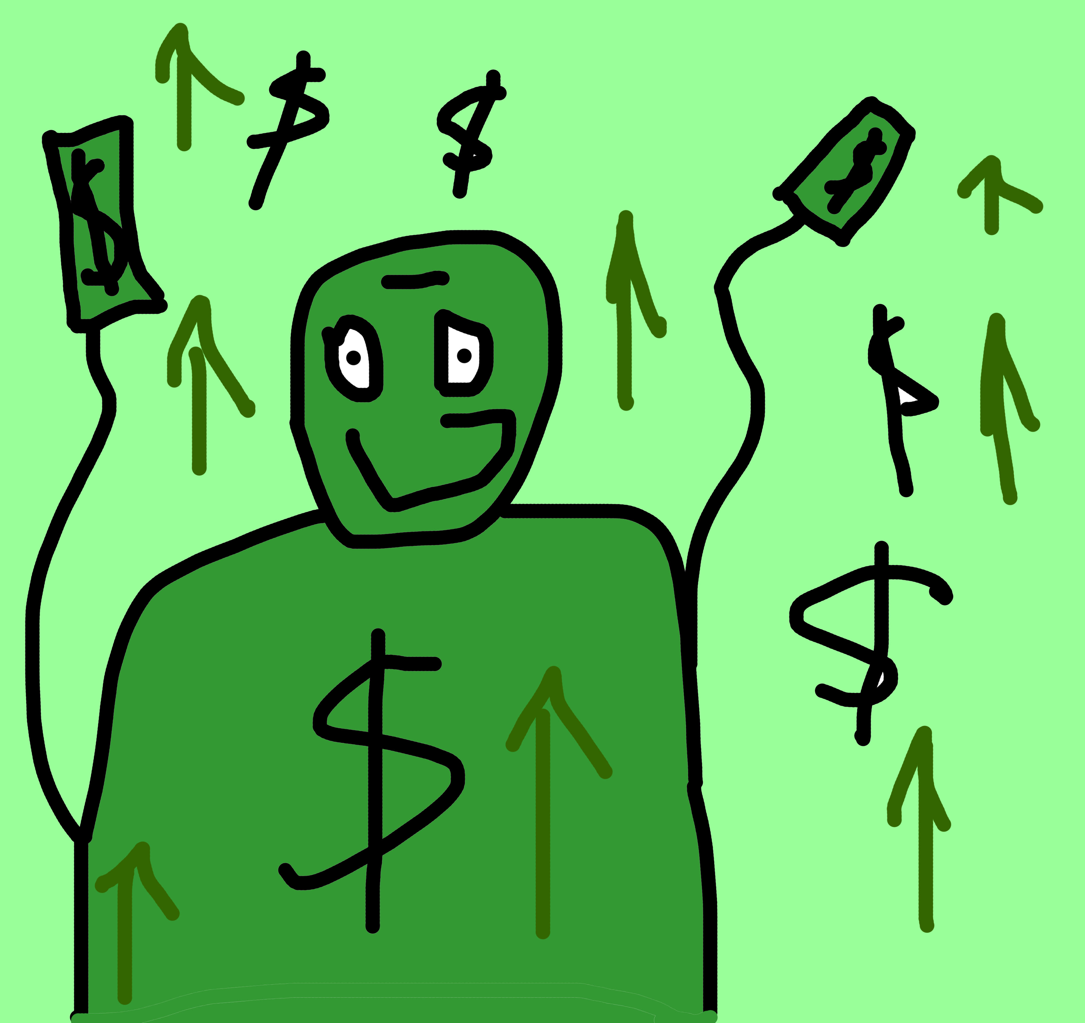 Green wojak stocks go up cartoon — Wojak meme