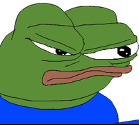 Pepe angry face eyebrows looking right — Pepe meme