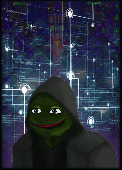 Pepe hooded circuits background — Pepe meme